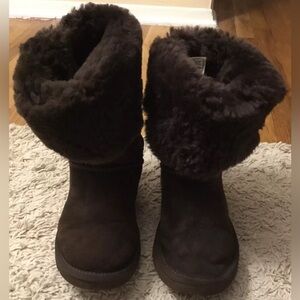 UGGS UGG Australia Eva chocolate brown suede sheepskin leather furry Boots 8